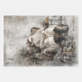 Santa-Left-Right Facing Oriental Wallpaper  ラッピングペーパーシート (正面)