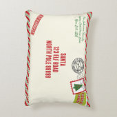 Santa Letterストライプの Christmasのパーソナライズ アクセントクッション (裏面(縦))