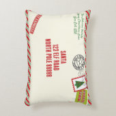 Santa Letterストライプの Christmasのパーソナライズ アクセントクッション (正面(垂直))