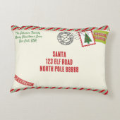 Santa Letterストライプの Christmasのパーソナライズ アクセントクッション (裏面)