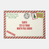 Santa Letterストライプの Christmasのパーソナライズ ドアマット (正面)