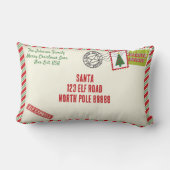 Santa Letterストライプの Christmasのパーソナライズ ランバークッション (裏面)
