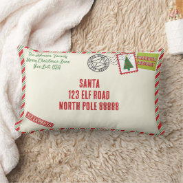Santa Letterストライプの Christmasのパーソナライズ ランバークッション