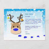 Santa Letter, Christmas List, Postcard For kids シーズンポストカード (正面)
