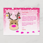 Santa Letter, Christmas List, Postcard For kids シーズンポストカード (正面)