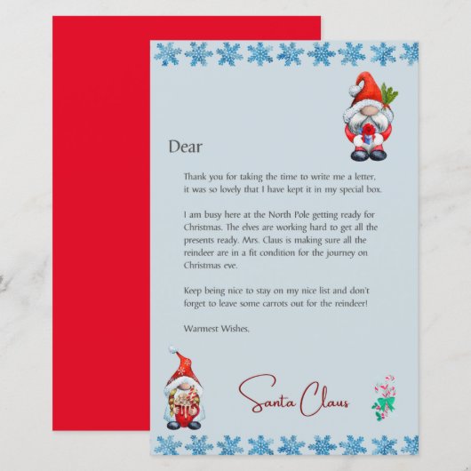 Santa Letter Customizable Christmas Letter (正面/裏面)