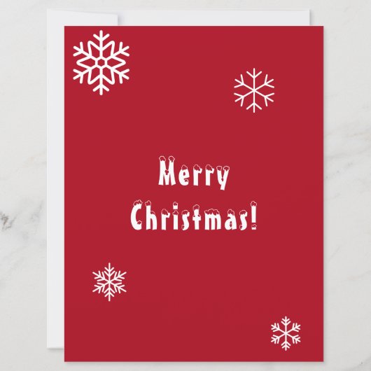 Santa Letter Red Ornament Snowflakes (裏面)