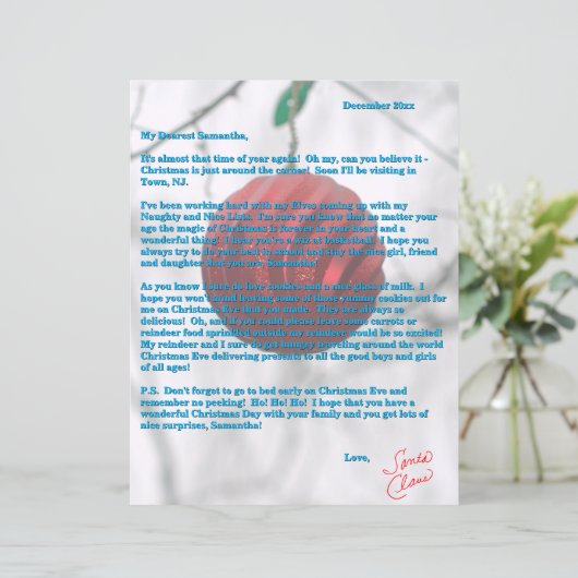 Santa Letter Red Ornament Snowflakes (スタンド正面)