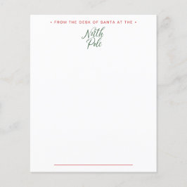 Santa Letterheadからの手紙の机から