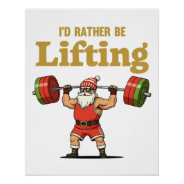 Santa Lifting Weights ポスター