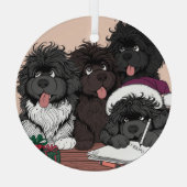 Santa List、2回確認 ガラスオーナメント (裏面)