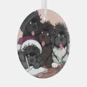 Santa List、2回確認 ガラスオーナメント (正面右)