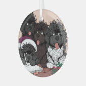 Santa List、2回確認 ガラスオーナメント (正面左)