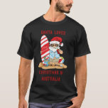 Santa Loves Christmas in Australia T-Shirt Tシャツ<br><div class="desc">サーフおもしろいボードとビーチのショートパンツとTシャツのサンタクロースのクリスマスデザイン。オーストラリアのクリスマスは夏の半ばで、ビーチの人気がある休日の時間である。クリスマスにユーモアを加えなさい。</div>