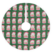 Santa Loves Cookieクリスマスツリースカート ブラッシュドポリエステルツリースカート (正面)