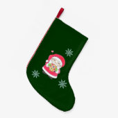 Santa Loves Cookie スモールクリスマスストッキング (正面 (吊り時))