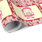 Santa Loves Cookies Frosted Wrapping紙 ラッピングペーパー (ロールコーナー)
