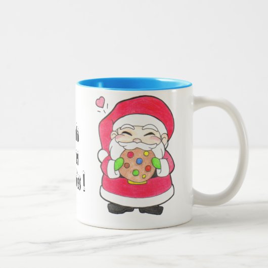 Santa Loves Cookies Mug ツートーンマグカップ (右)