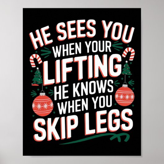 Santa Loves Leg Day Christmas Fitness - Uni-adults ポスター (正面)