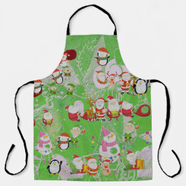 Santa Magical Green New Year エプロン