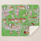 Santa Magical Green New Year シェルパブランケット (正面(横))