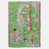 Santa Magical Green New Year スローブランケット (正面縦)