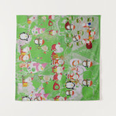 Santa Magical Green New Year  タペストリー (正面(横))