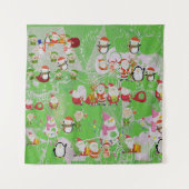 Santa Magical Green New Year  タペストリー (正面)