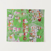 Santa Magical Green New Year  タペストリー (正面(横))