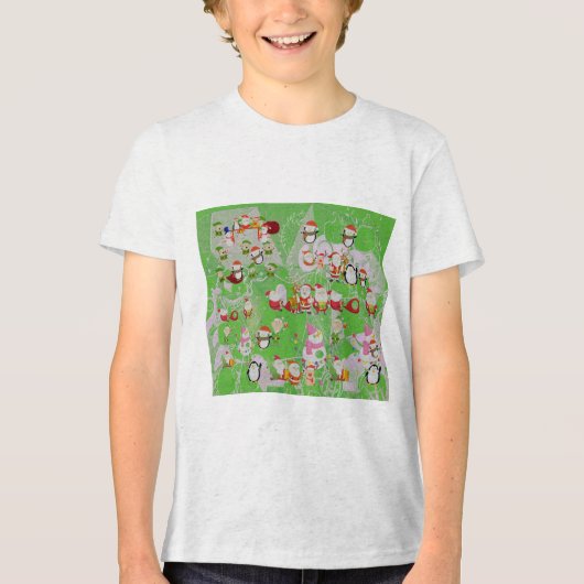 Santa Magical Green New Year トライブレンドＴシャツ (正面)
