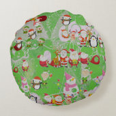 Santa Magical Green New Year ラウンドクッション (裏面)