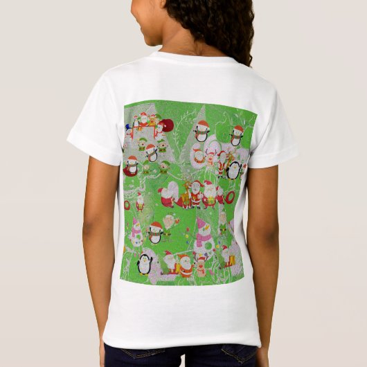 Santa Magical Green New Year Tシャツ (裏面)