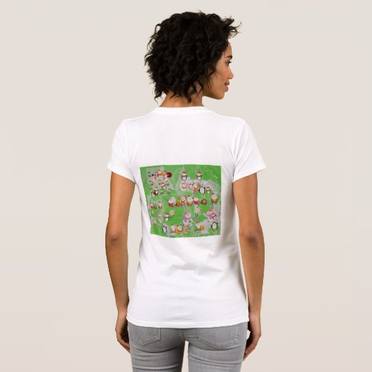 Santa Magical Green New Year  Tシャツ (裏面フル)