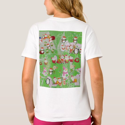 Santa Magical Green New Year Tシャツ (裏面)