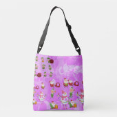 Santa Magical Pink New Year T-Shirt クロスボディバッグ (裏面)