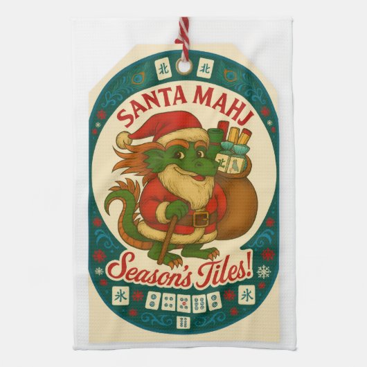 Santa Mahj Kitchen Towel キッチンタオル (縦)