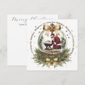 Santa & Manger Christmas Card with Scripture  (正面/裏面)
