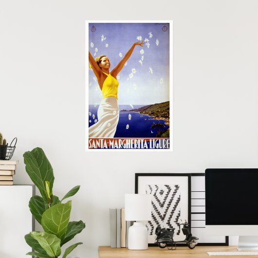 Santa Margerita Ligure（イタリア）ヴィンテージ旅行 ポスター (ホームオフィス)