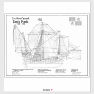 Santa Maria – 船舶設計図プランBD シール