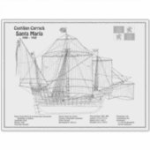 Santa Maria – 船舶設計図プランBD シール (正面)