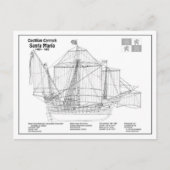 Santa Maria – 船舶設計図プランBD ポストカード (正面)