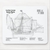 Santa Maria – 船舶設計図プランBD マウスパッド (正面)
