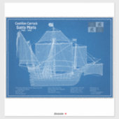 Santa Maria - Ship Blueprint Plans ABD シール (シート)