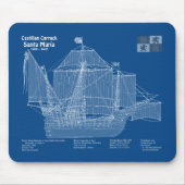 Santa Maria - Ship Blueprint Plans ABD マウスパッド (正面)
