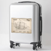 Santa Maria - Ship Blueprint Plans SD シール (スーツケース)