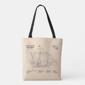 Santa Maria - Ship Blueprint Plans SD トートバッグ (裏面)