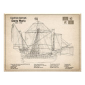Santa Maria - Ship Blueprint Plans SD フォトプリント (正面)