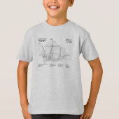 Santa Maria - Ship Blueprint Plans SD Tシャツ (正面)