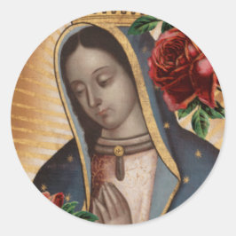 Santa Maria, Virgen de Guadalupe Mother Mary ラウンドシール