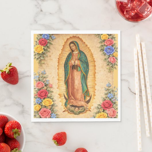 Santa Maria, Virgen de Guadalupe Mother Mary Roses スタンダードランチョンナプキン (インサイチュ)